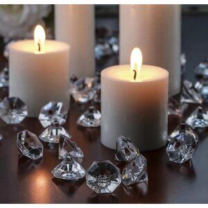 2 Pounds of 25 Carat Clear Acrylic Diamonds - Big for Table (2 Bags for 4 Lbs)